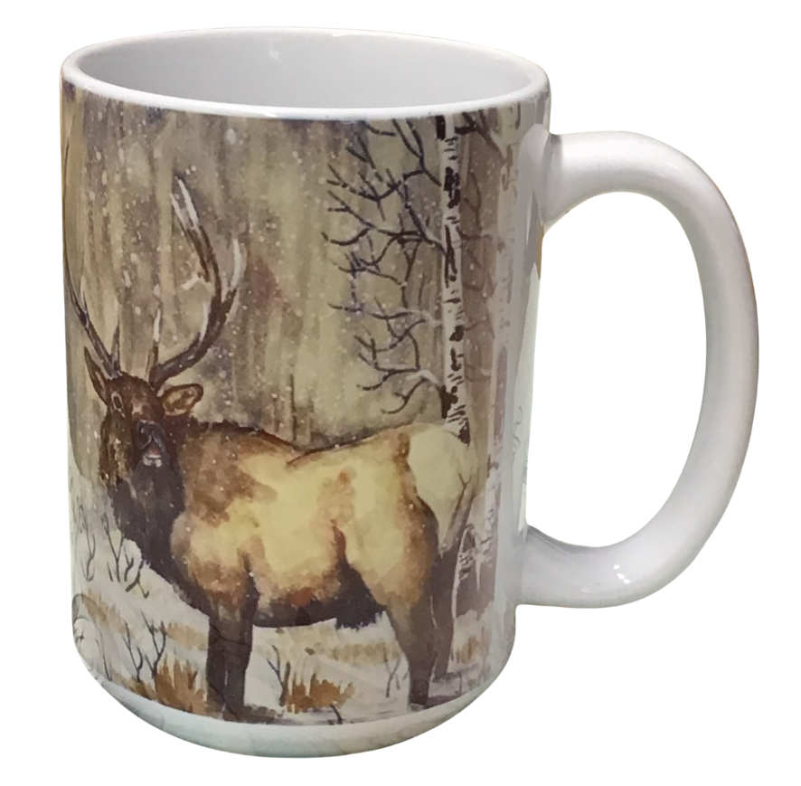 Bull of the Woods - Montana Artist - Laurel Ovitt - 15oz Mug