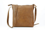 Vegan Leather Filigree Messenger with Concho RMHB 40 2504: Tan