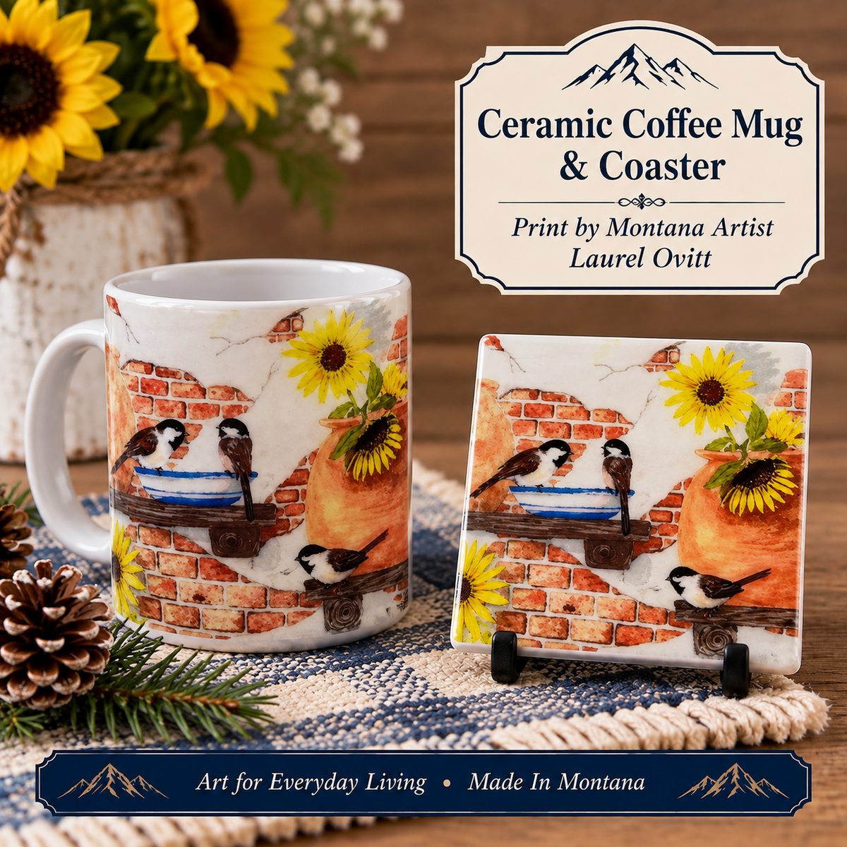 Ceramic Coasters - Fall Visitors
