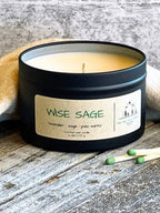 Wise Sage - 6 oz Black Matte Candle Tin: 6 oz