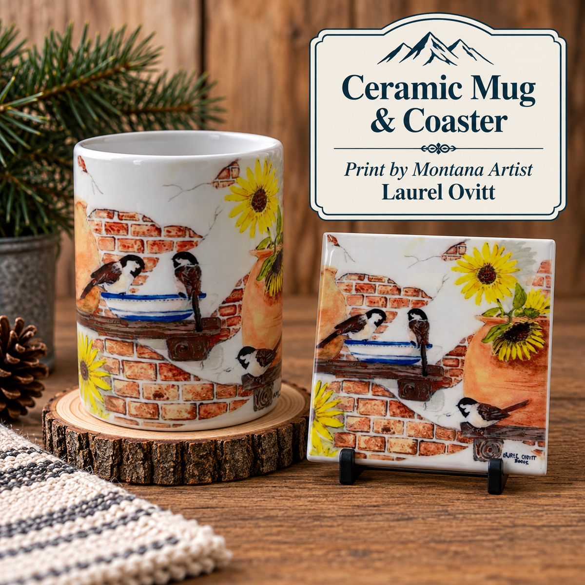 Ceramic Coasters - Fall Visitors