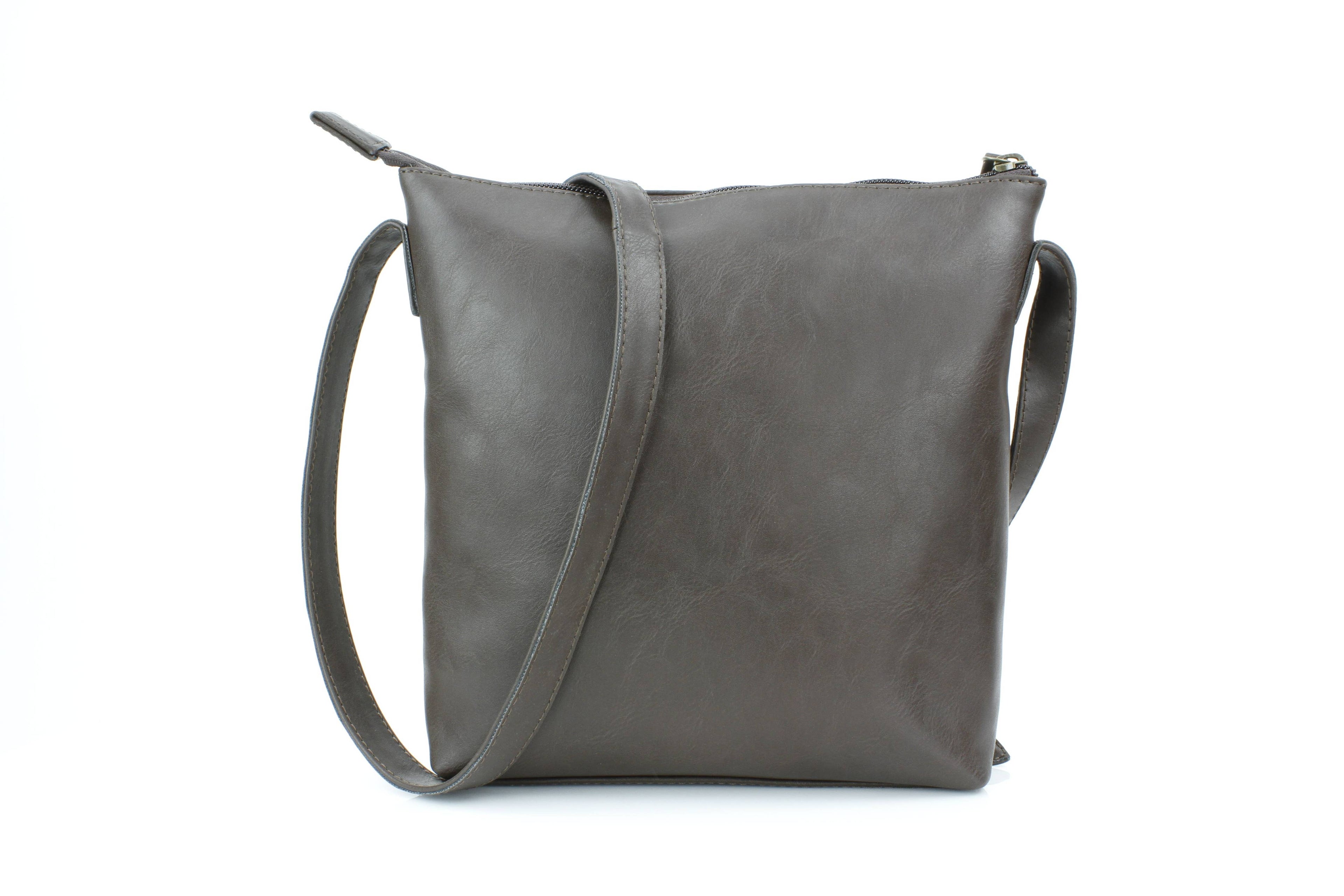 Vegan Leather Filigree Messenger with Concho RMHB 40 2504: Tan