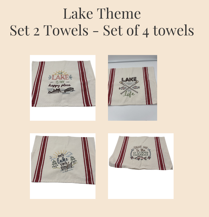 Embroidered Towels - Set of 4