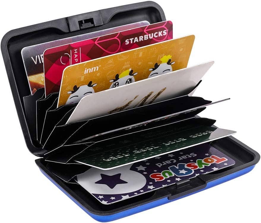 Metal RFID Blocking Wallet Credit Card Holder Case: Brown
