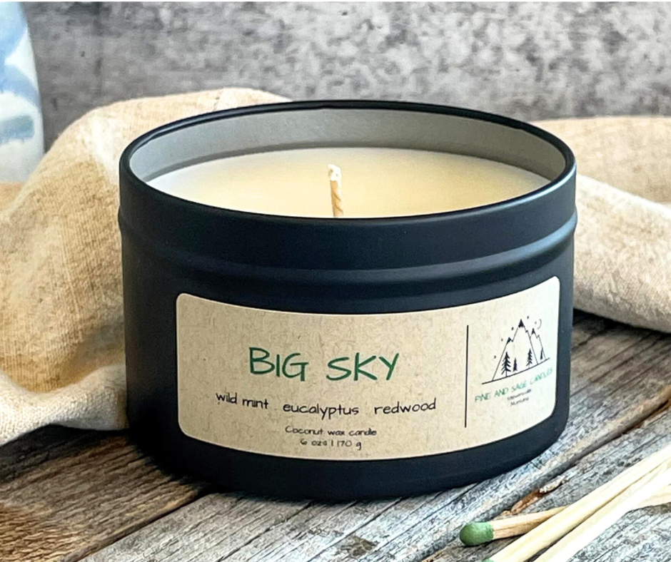 Big Sky -  Black Matte Candle Tin: