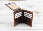 Tooled Leather Men's Wallet In Tan AB W03 Tan