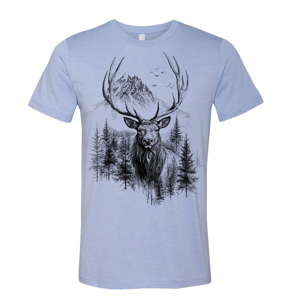 Elk Mountain Unisex Wildlife  Heather blue - Large