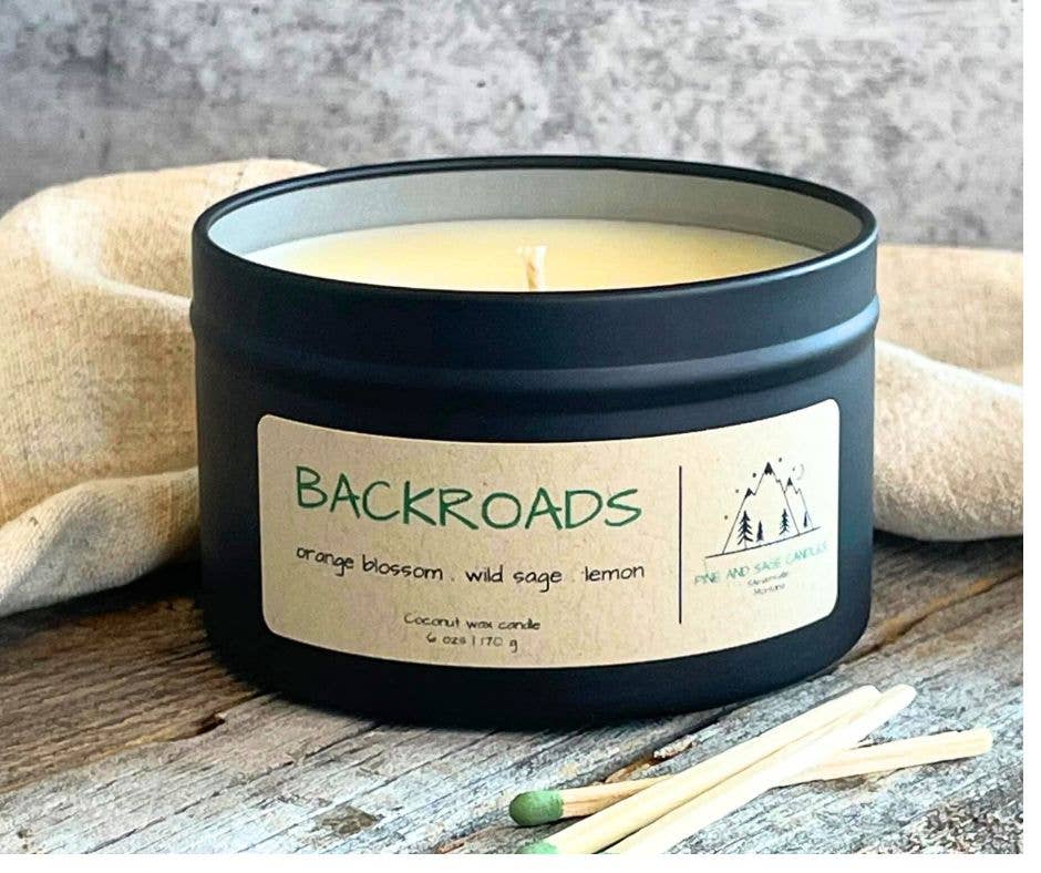 Backroad - Black Matte Candle Tin: