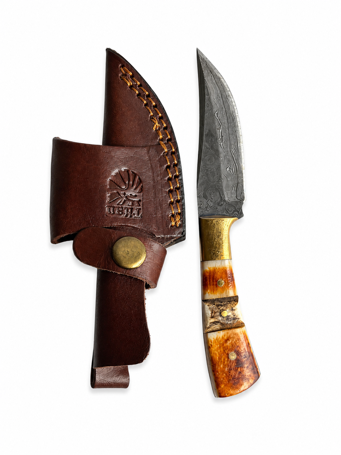 Damascus Knife - Titan Stag Ridge  TKT-14