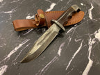 Damascus Hunting Knife Full Tang with Damascus Hilt Custom T: Burnt Bone / ML