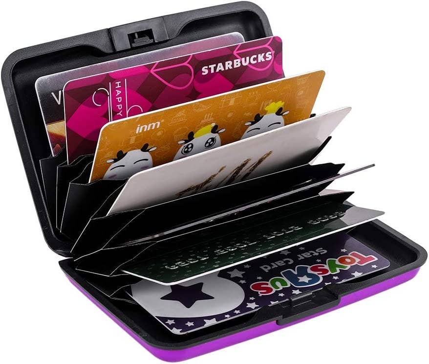 Metal RFID Blocking Wallet Credit Card Holder Case: Brown