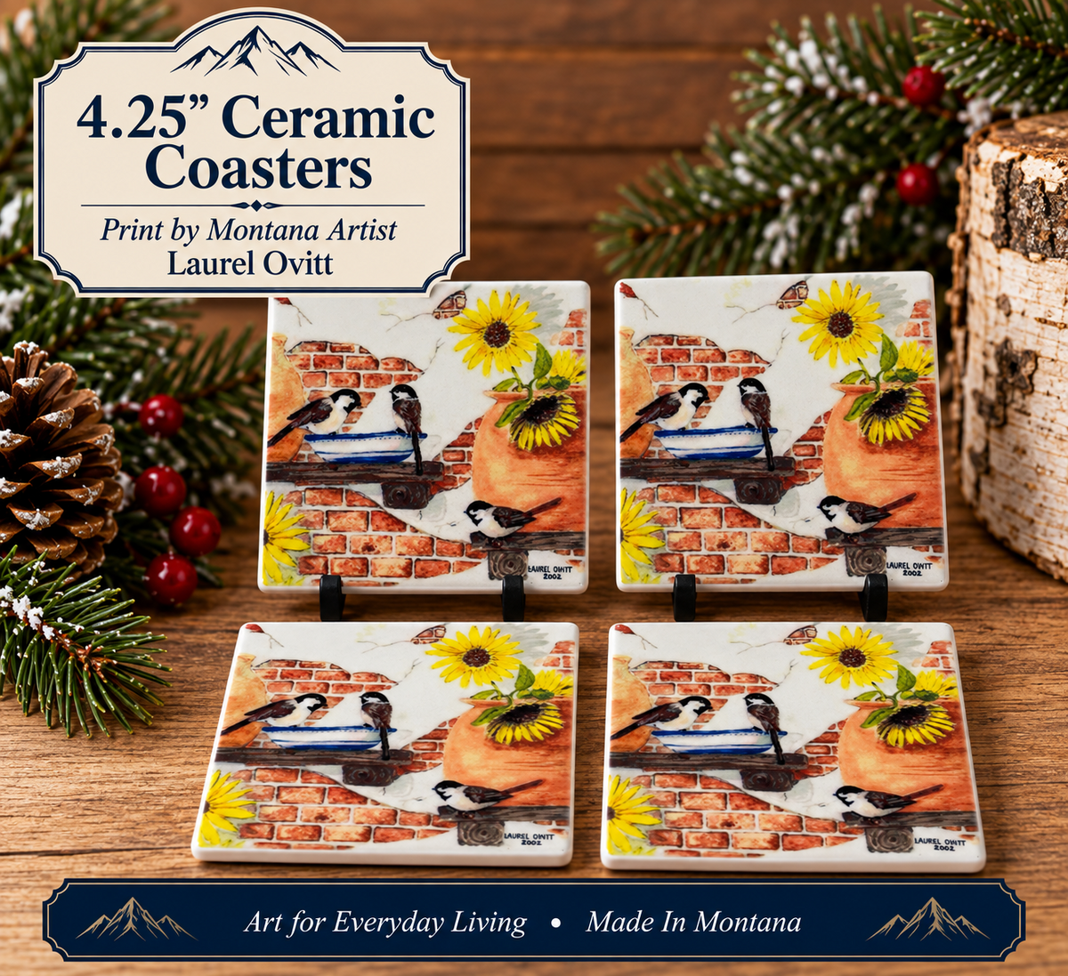 Ceramic Coasters - Fall Visitors