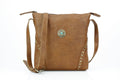 Vegan Leather Filigree Messenger with Concho RMHB 40 2504: Tan