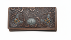 Women’s Brown Leather Wallet Floral Butterfly ABLW 18-25201