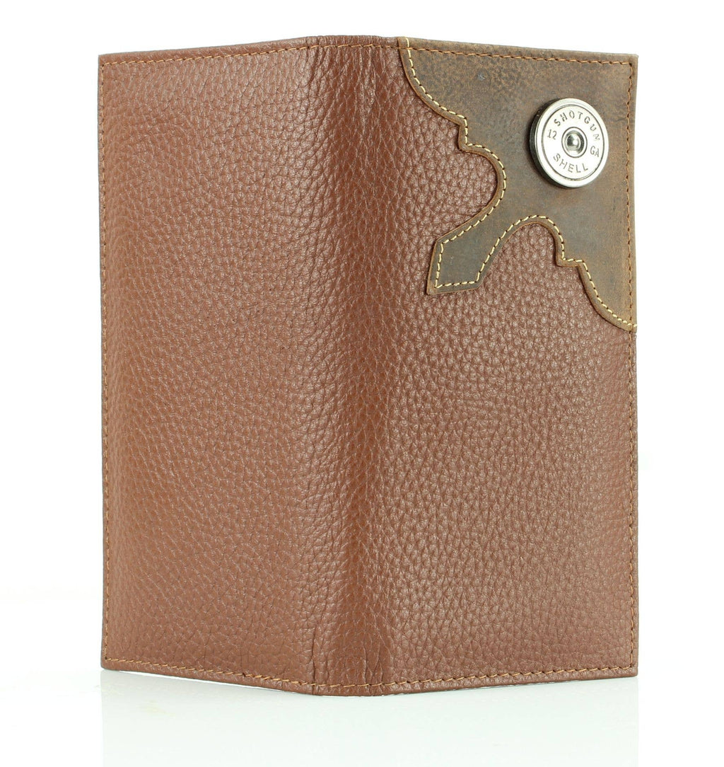 Western Cut Rodeo Wallet w/ Shotgun Shell Concho AB 1902: Tan