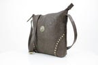Vegan Leather Filigree Messenger with Concho RMHB 40 2504: Tan