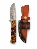 Hand-Forged Damascus Steel Drop Point Knife