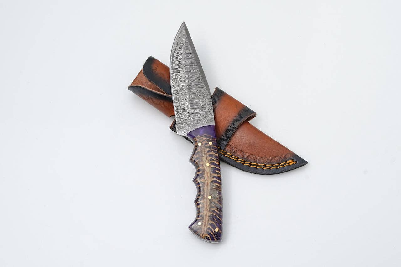 Damascus Hunter Knife - Ironfang