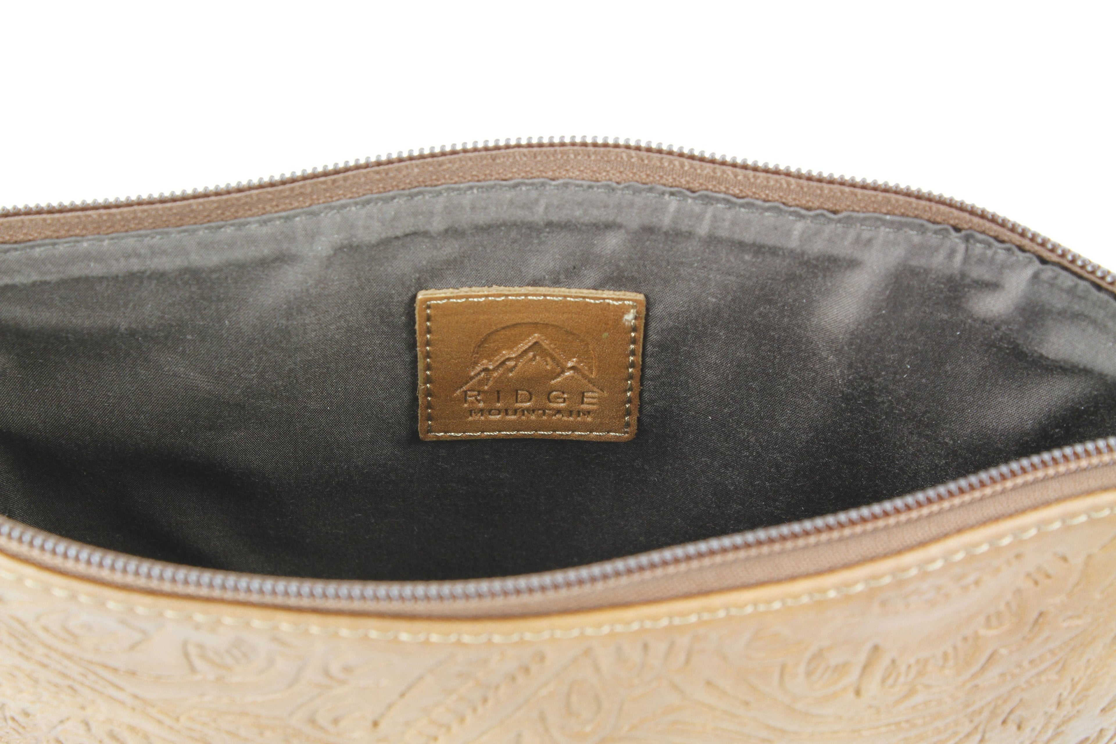 Vegan Leather Filigree Messenger with Concho RMHB 40 2504: Tan