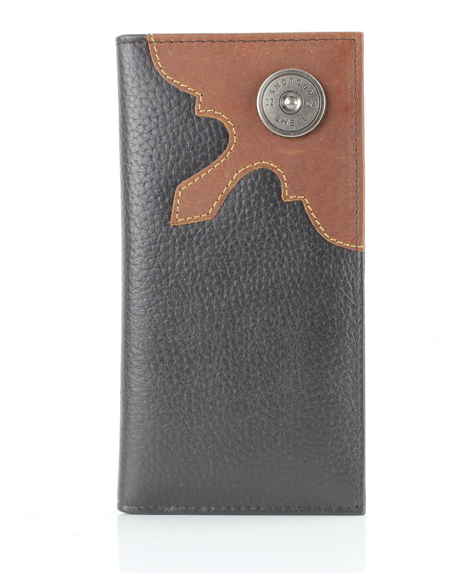 Western Cut Rodeo Wallet w/ Shotgun Shell Concho AB 1902: Tan