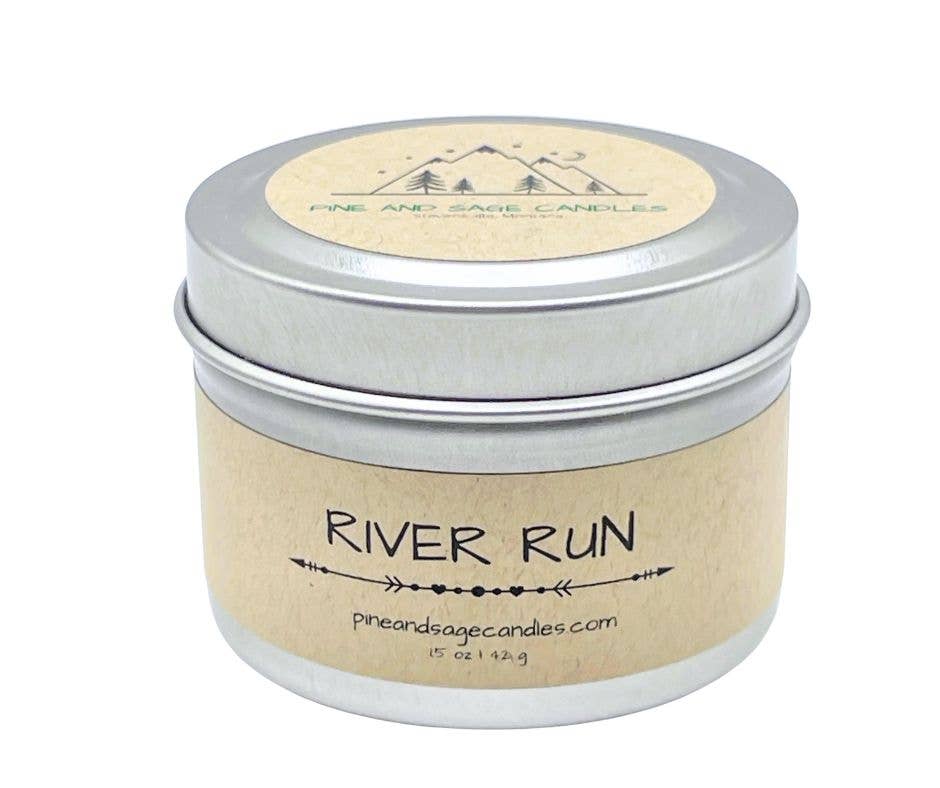 River Run -  Black Matte Candle Tin: