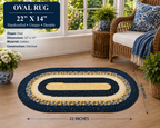 Navy Blue & Yellow Handmade Rug