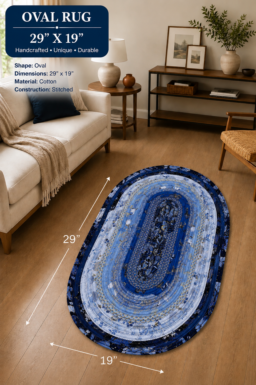 Bright Blue - Handmade Rug