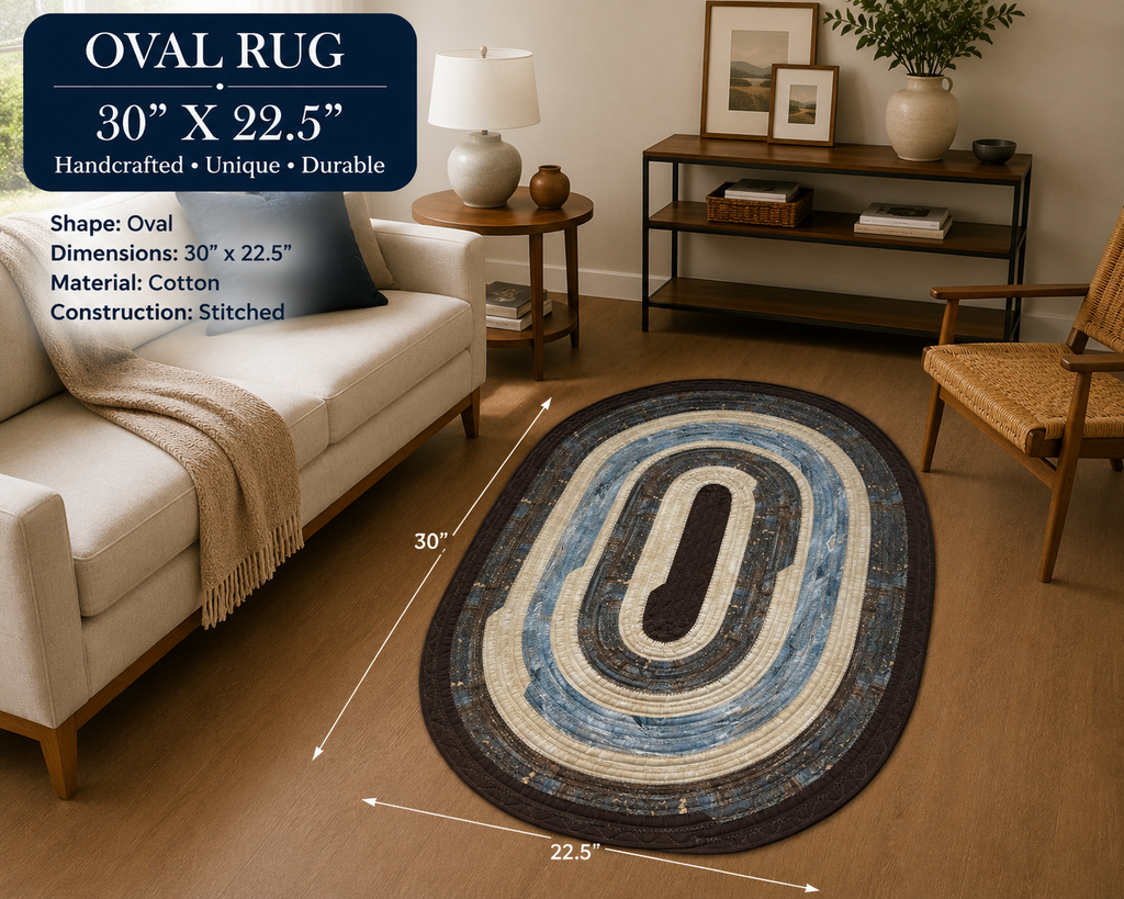 Rocky Brown & Blue - Handmade Rug