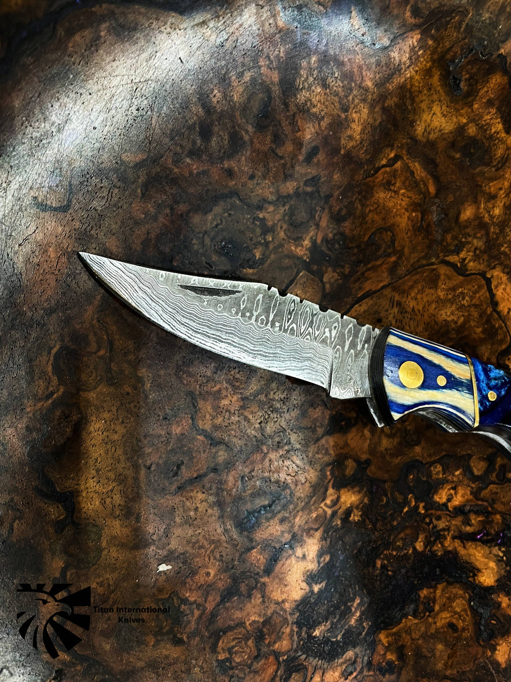 Damascus Pocket Knife TF-062 Titan Celestial