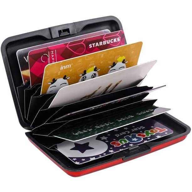 Metal RFID Blocking Wallet Credit Card Holder Case: Brown