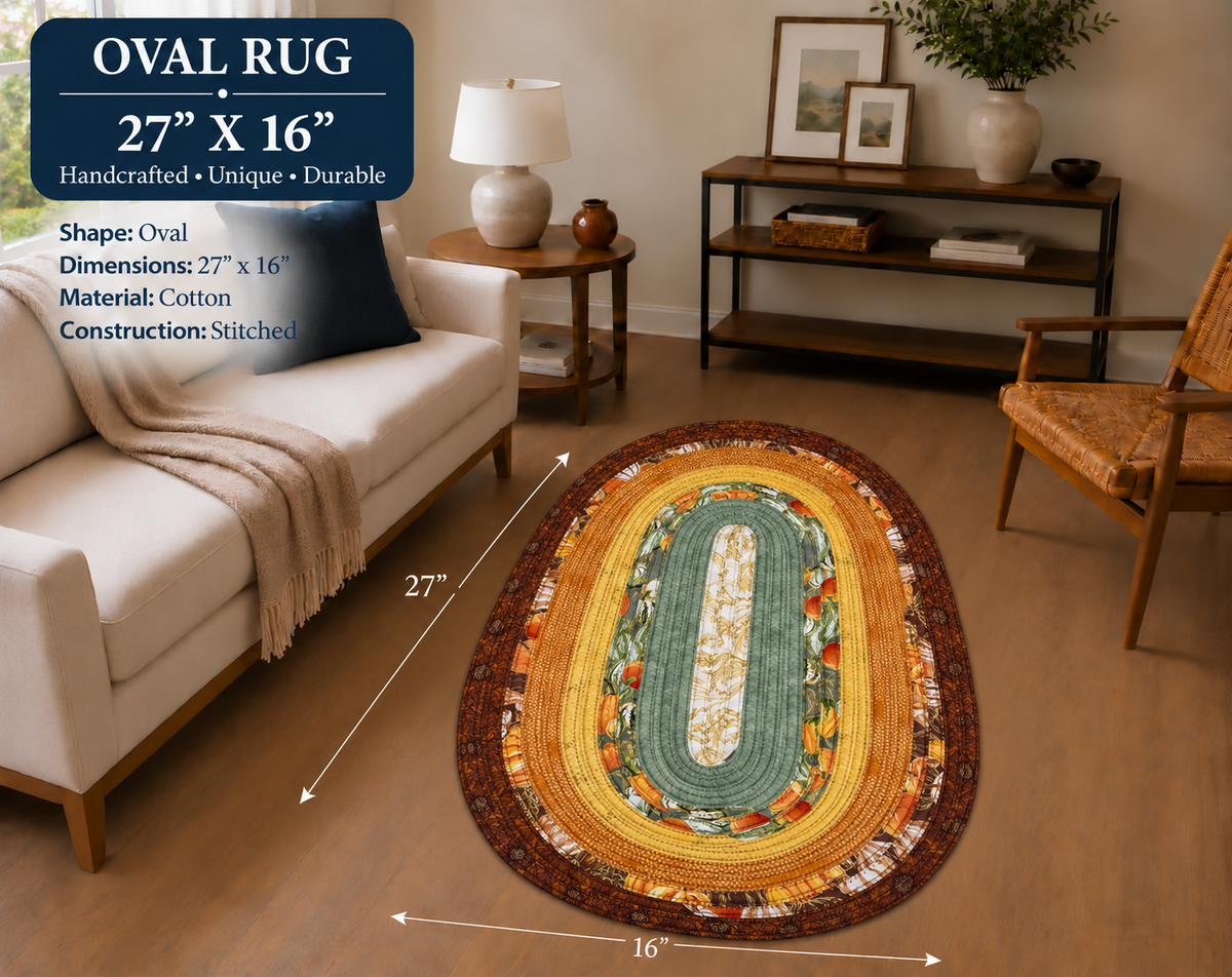 Pumpkin Time Handmade Rug