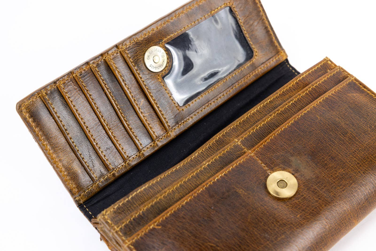 Women’s Brown Leather Wallet Floral Butterfly ABLW 18-25201