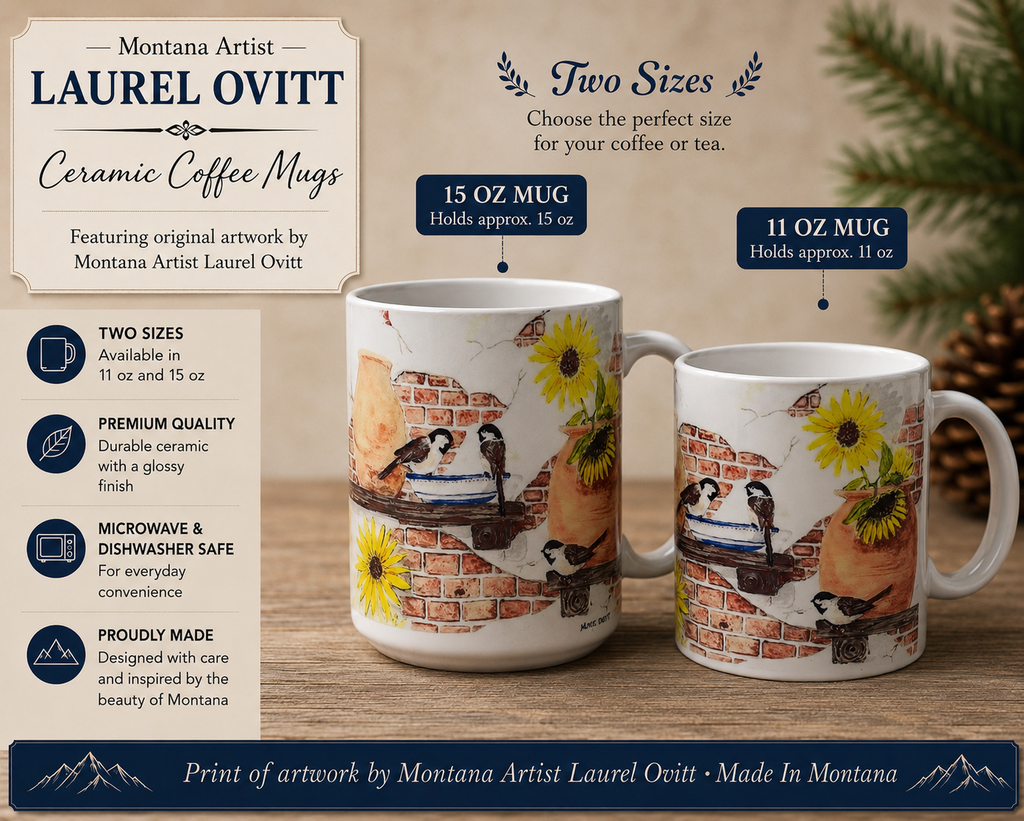 Fall Visistors Coffee Mugs - Montana Artist Laurel Ovitt