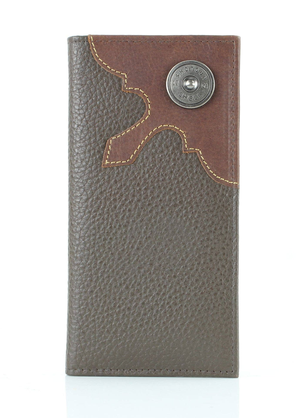 Western Cut Rodeo Wallet w/ Shotgun Shell Concho AB 1902: Tan