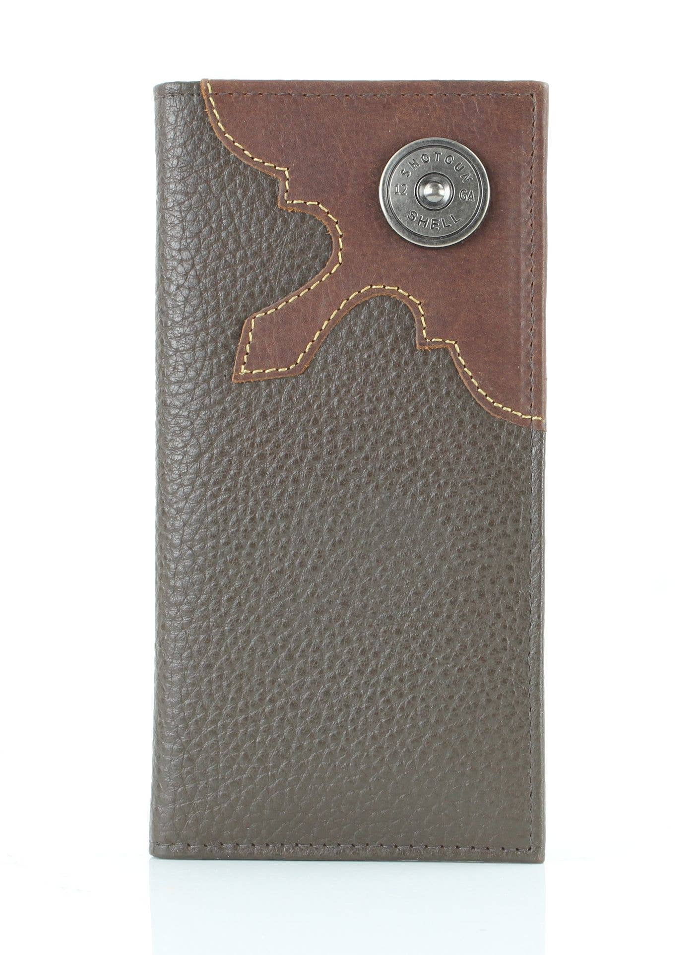 Western Cut Rodeo Wallet w/ Shotgun Shell Concho AB 1902: Tan