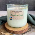 Mountain Trail-10 oz. 100% Recycled Glass Candle/ Bamboo Lid