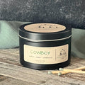 Cowboy-6 oz. Black Matte Candle Tin: 6 oz