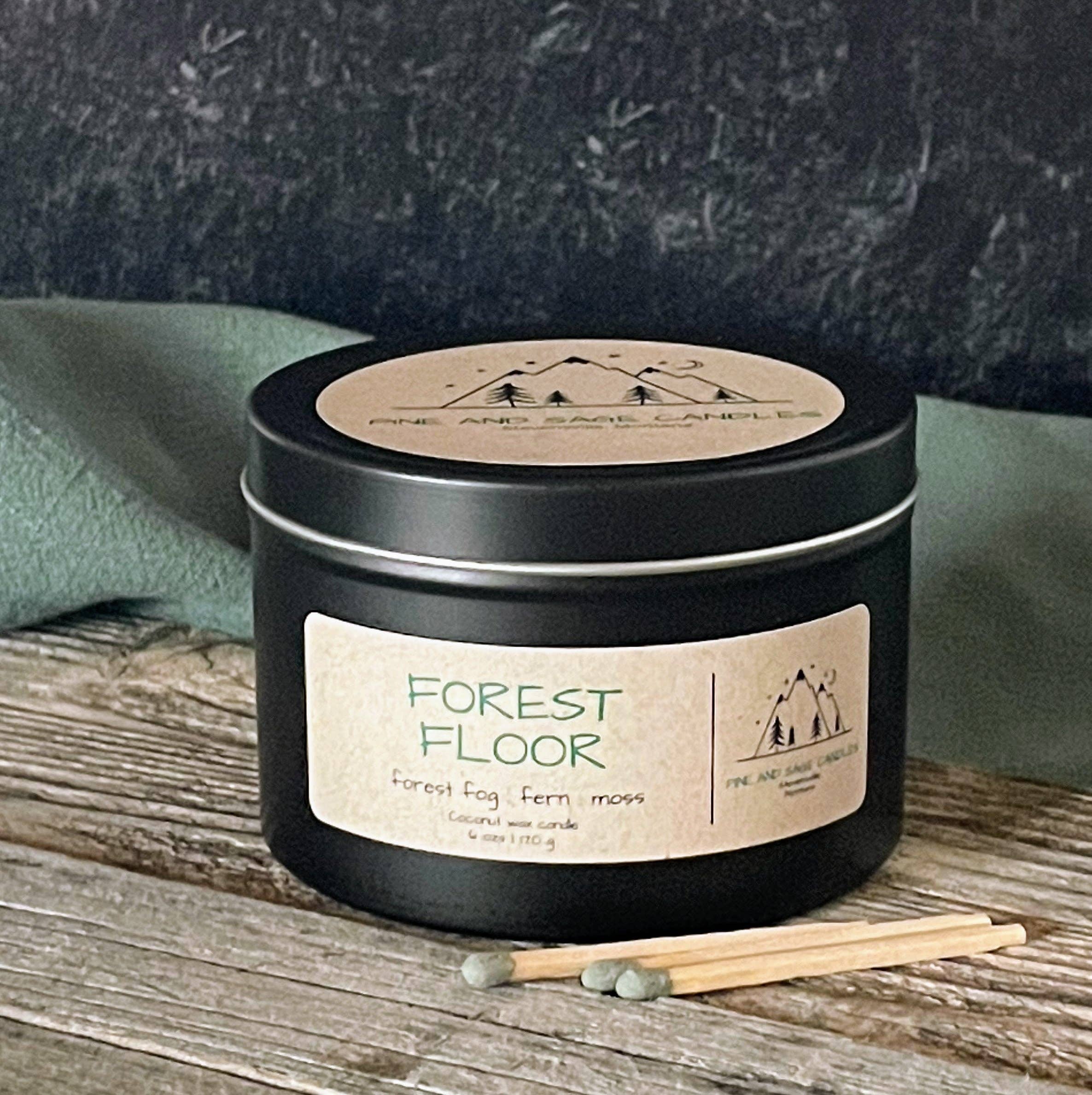 Forest Floor-6 oz. Black Matte Candle Tin: 6 oz