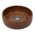 Brown ceramic bowl with 'Montana Silversmiths' logo on a white background
