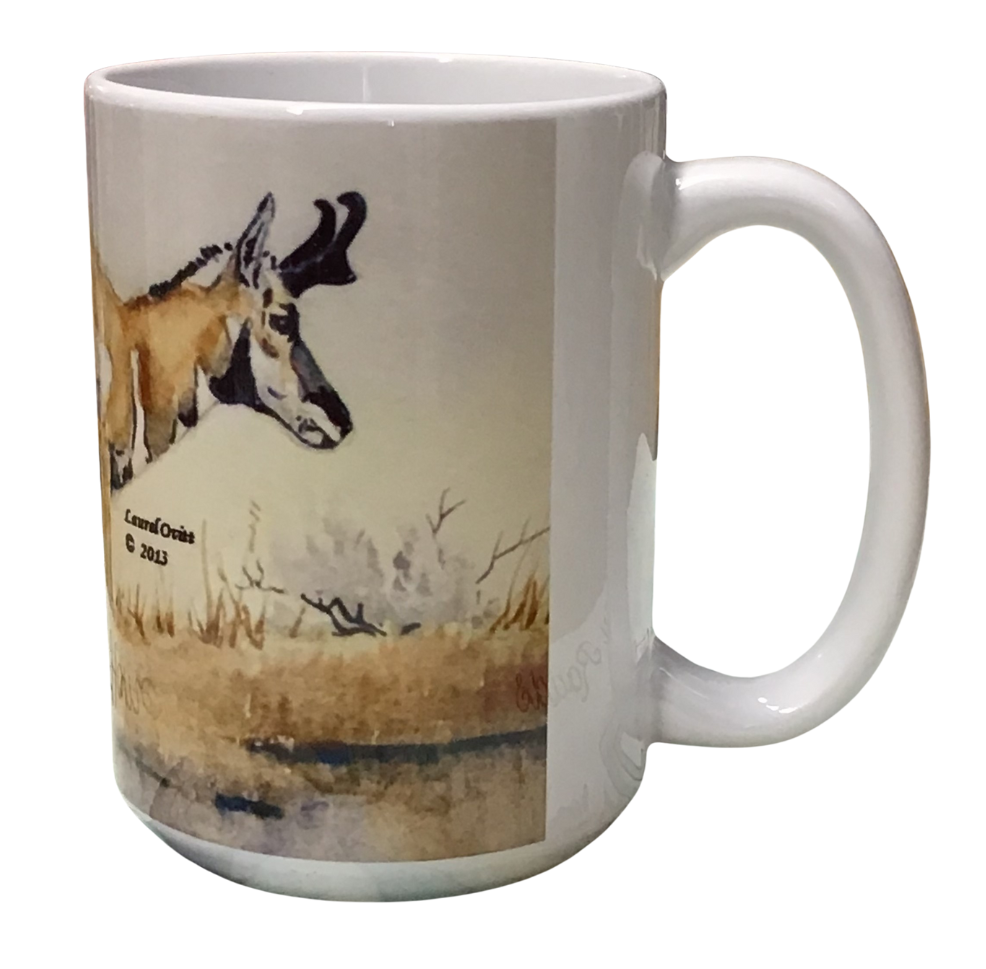 Antelope - Montana Artist - Laurel Ovitt - 15oz Mug