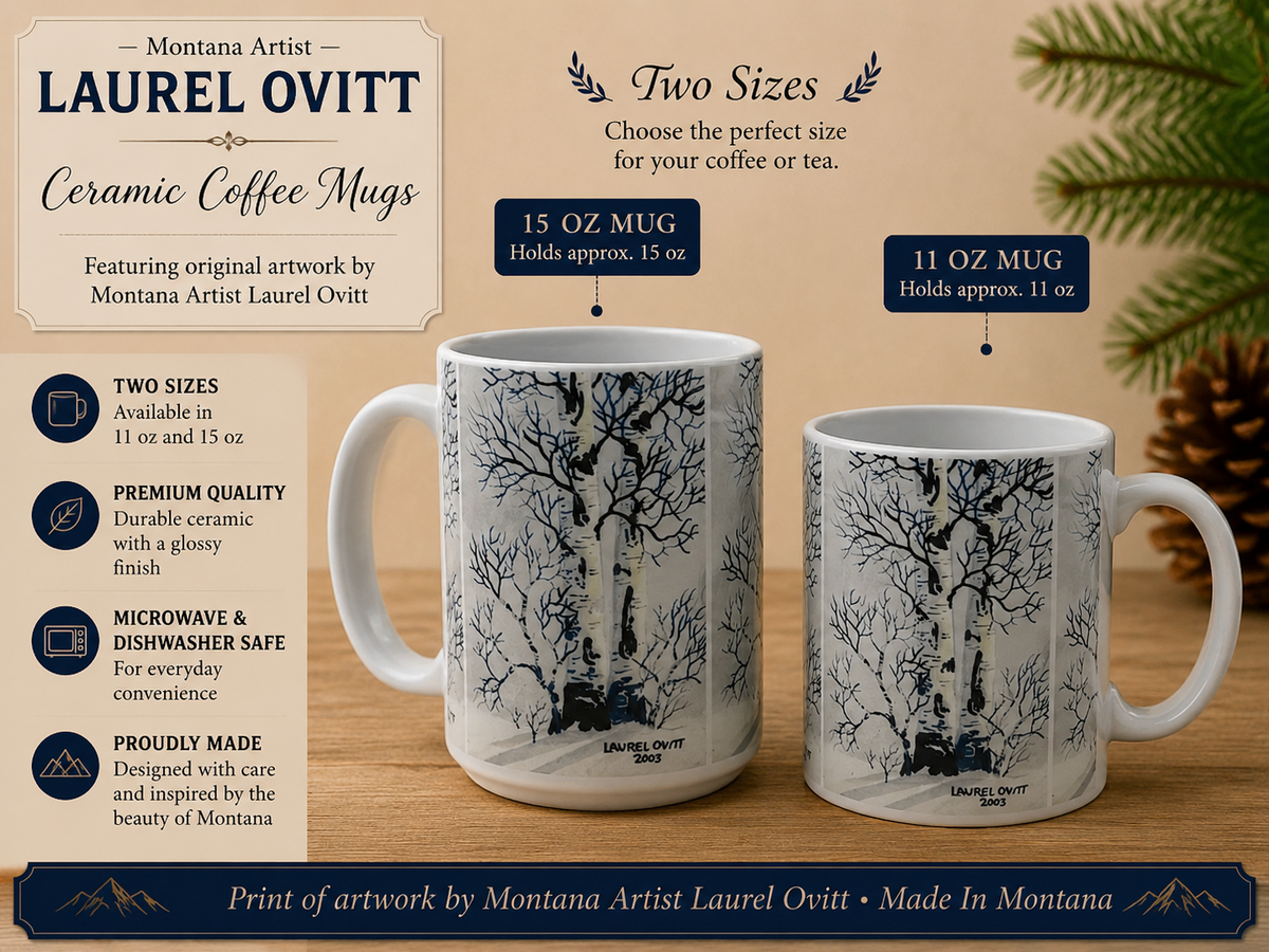 Aspen Coffee Mugs - Montana Artist Laurel Ovitt