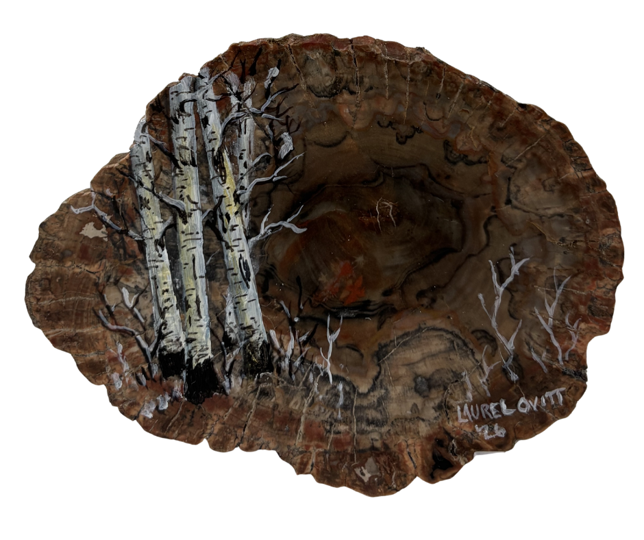 Original Aspens Rock Art by Montana Artist Laurel Ovitt.