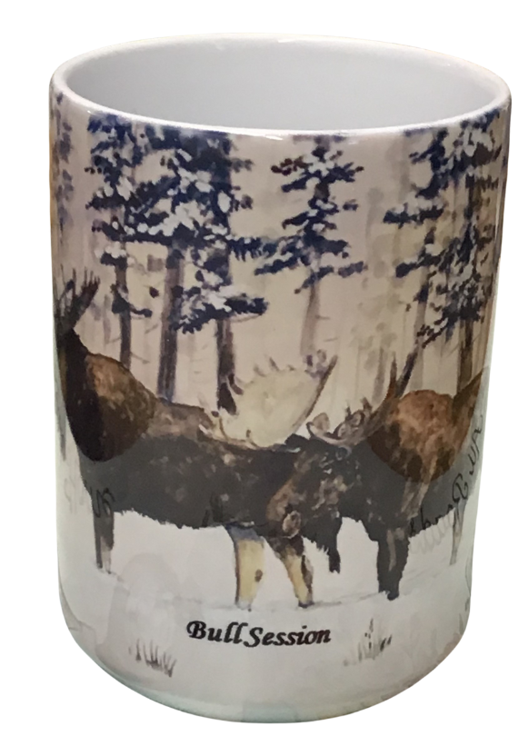 Bull Session -  Montana Artist - Laurel Ovitt - 15oz Mug