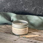 Pine and Sage. Silver Matte Candle Tin: 2 oz