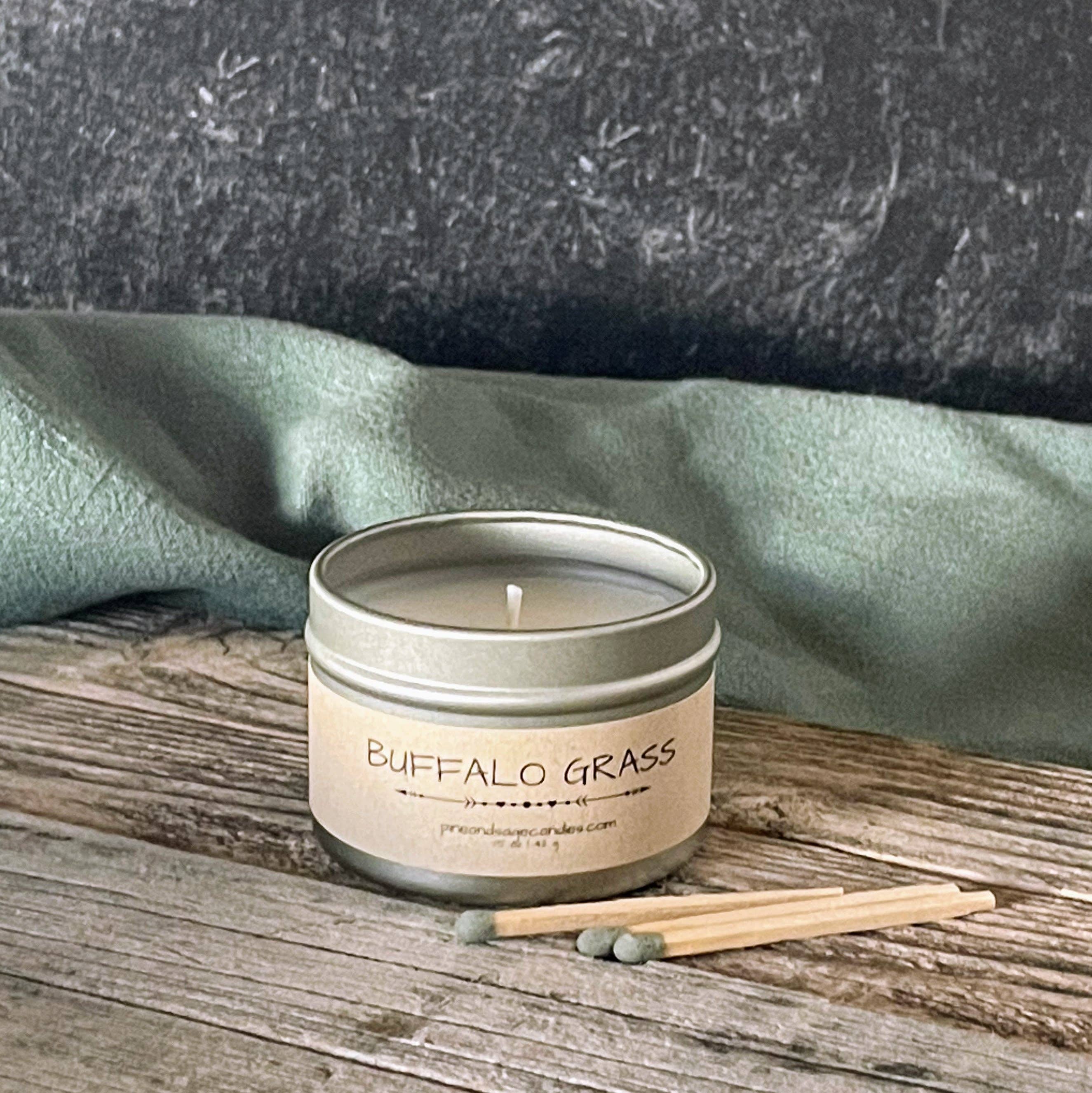 Pine and Sage. Silver Matte Candle Tin: 2 oz