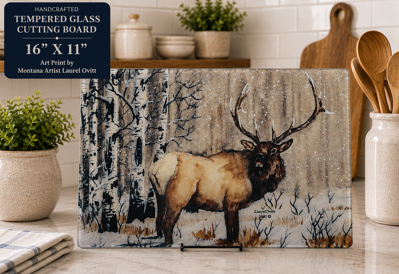 Cutting Board - Large Wildlife - Tempered Glass