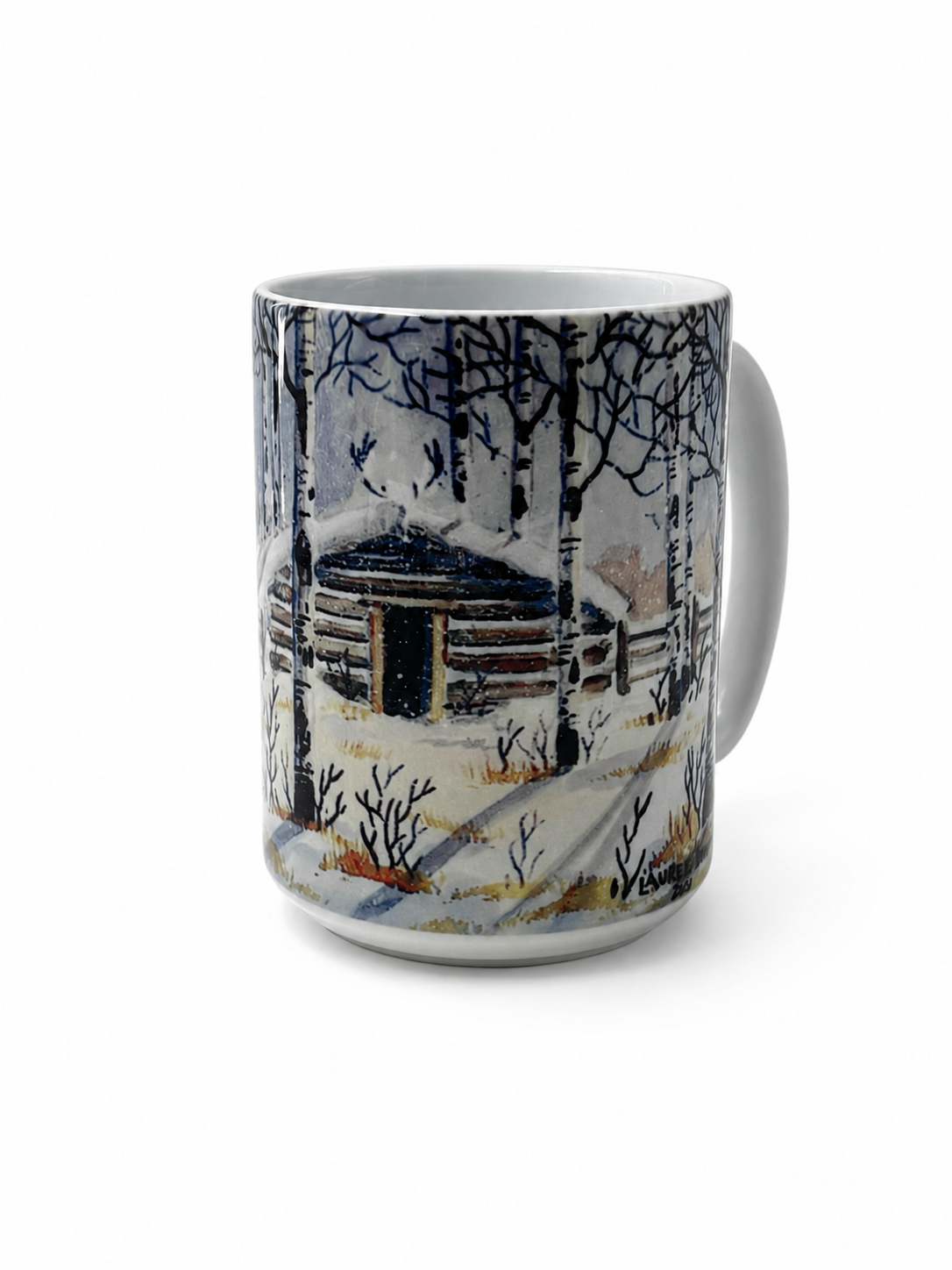 Cabin Coffee Mugs - Montana Artist Laurel Ovitt