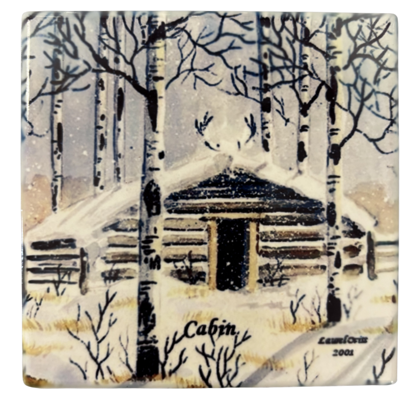 Aspen and Cabin Ceramic Coasters