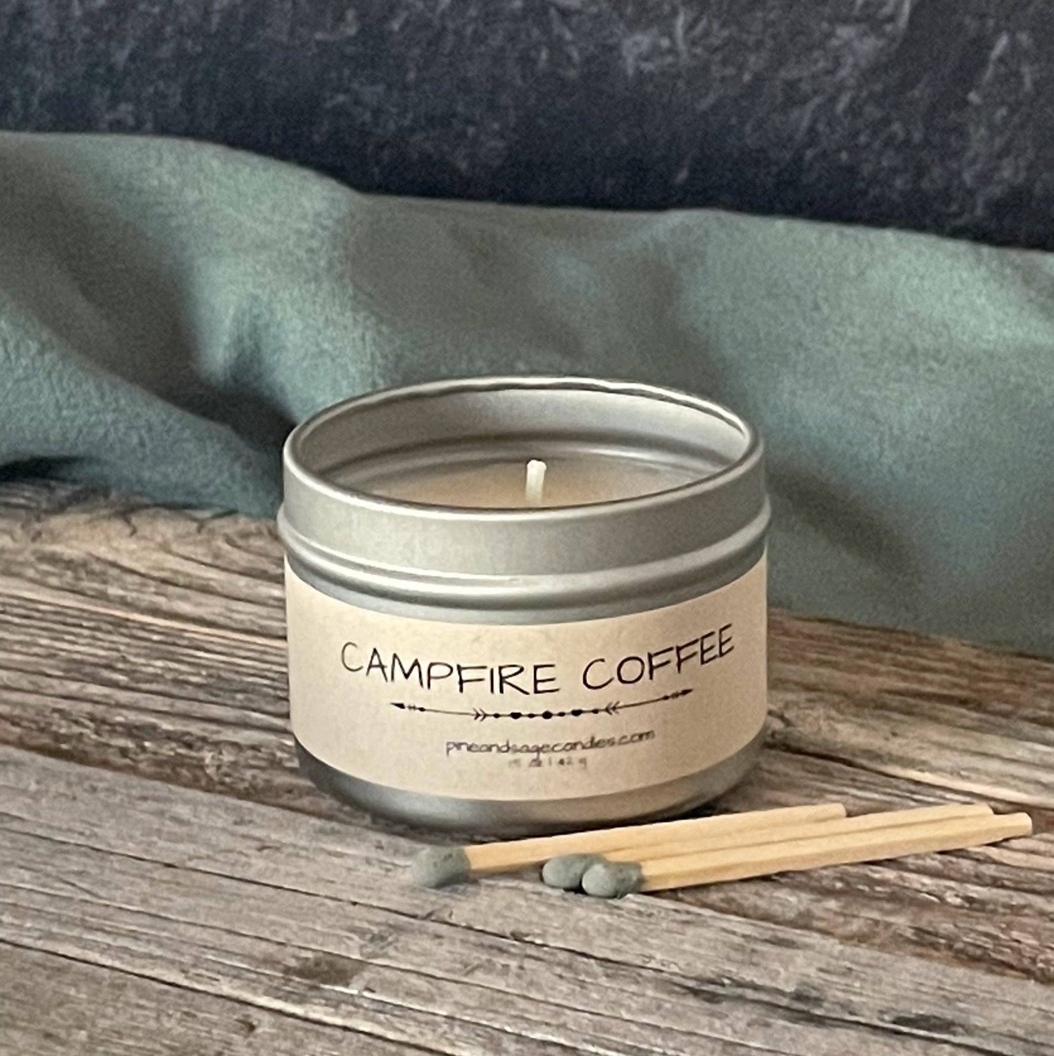 Pine and Sage. Silver Matte Candle Tin: 2 oz