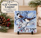 Ceramic Coasters - Chickadees
